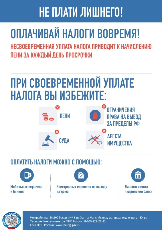 Федеральная налоговая инспекция информирует граждан